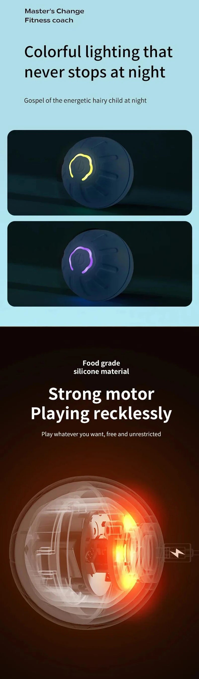 Smart Dog / Cat Toy Ball Electronic Interactive Pet Toy Moving Ball USB Automatic Moving Bouncing for Puppy Birthday Gift Cat Products