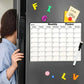 Fashionable magnetic dry erase calendar, multi-functional monthly refrigerator planner, kitchen decoration
