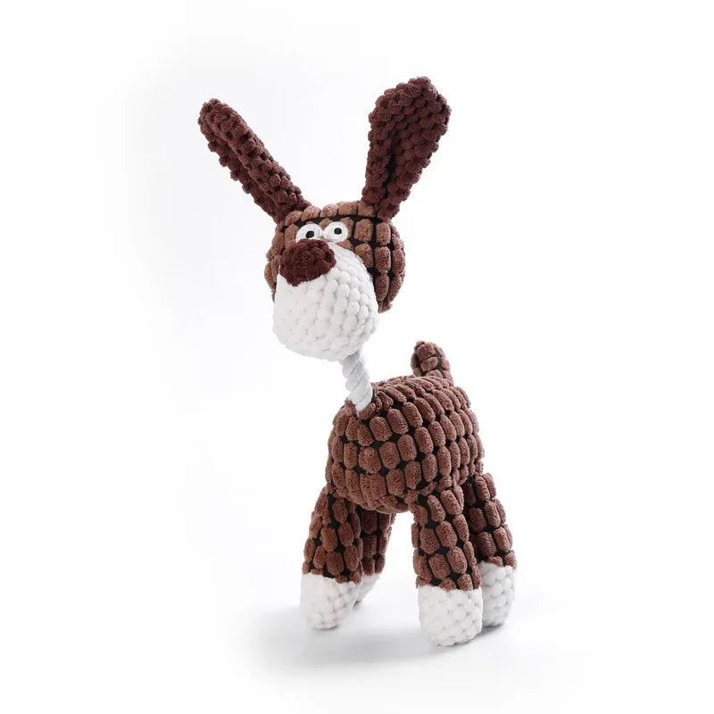 Bite-Resistant Plush Animal Squeaky Toy – Perfect for Small & Large Dogs!