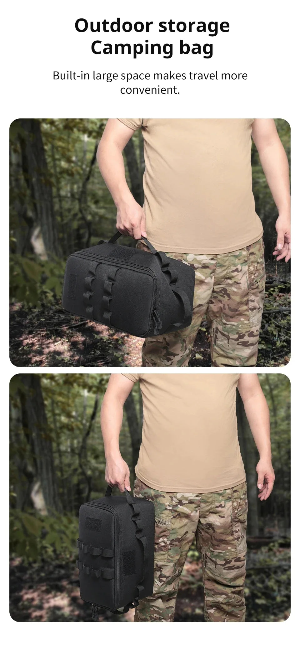 Outdoor Camping Gas Tank Storage Bag Large Capacity Ground Nail Tool Bag Gas Canister Picnic Cookware Utensils Kit Bag