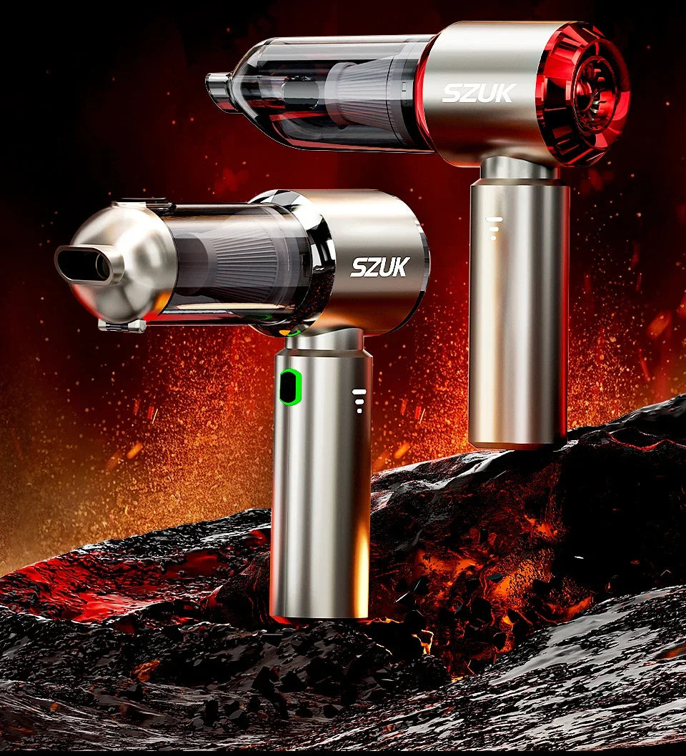 Cordless car vacuum - strong suction, portable, handheld. Perfect for quick clean-ups in your car! 🚗