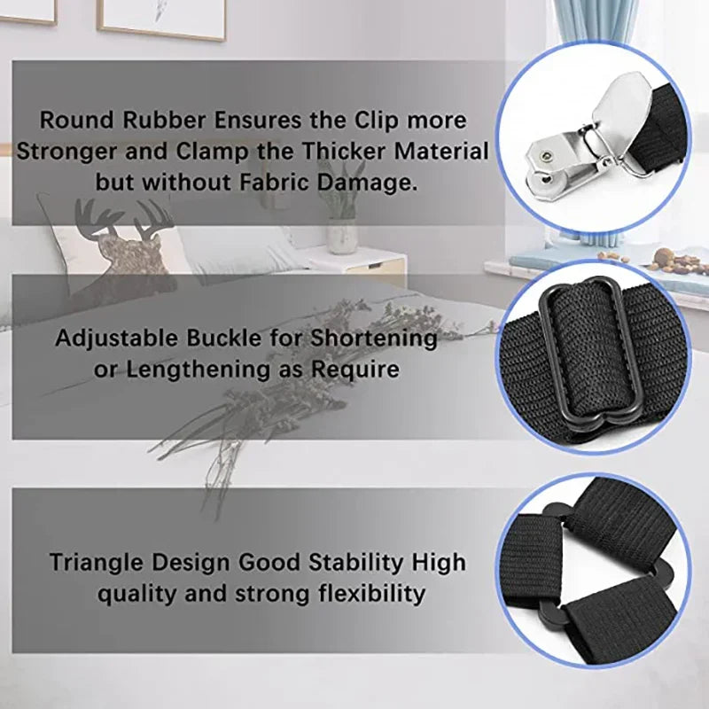Adjustable Bed Sheet Clips Set – Keep Sheets Tight & Secure