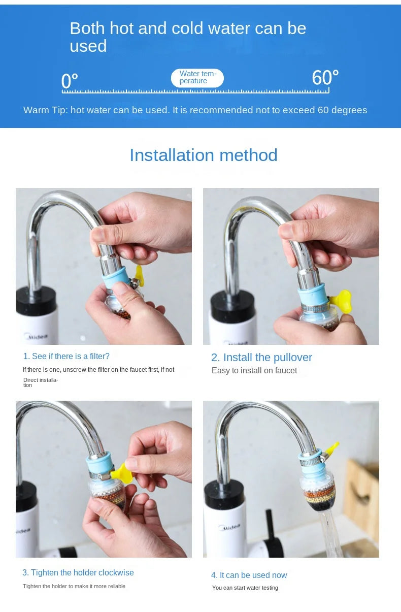 6-Layer Kitchen Tap Water Filter - Coconut Charcoal Purifier for Clean Drinking Water!