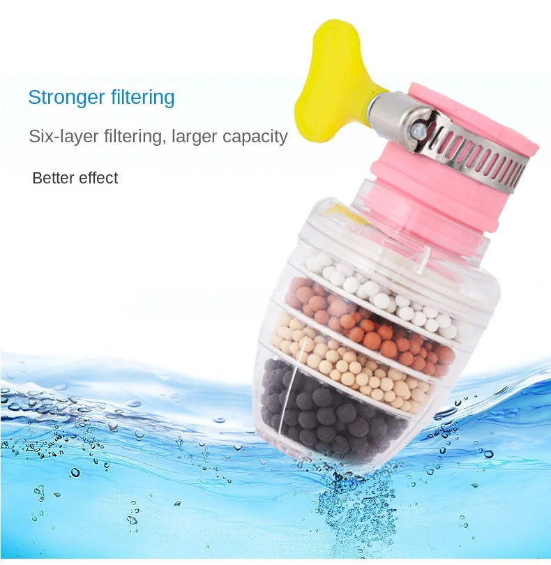 6-Layer Kitchen Tap Water Filter - Coconut Charcoal Purifier for Clean Drinking Water!