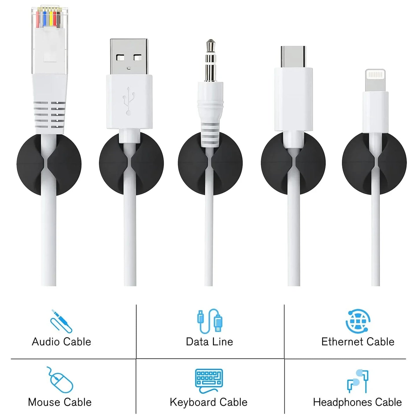 Mini Cable Organizer Clips  – Keep Wires Neat & Tidy