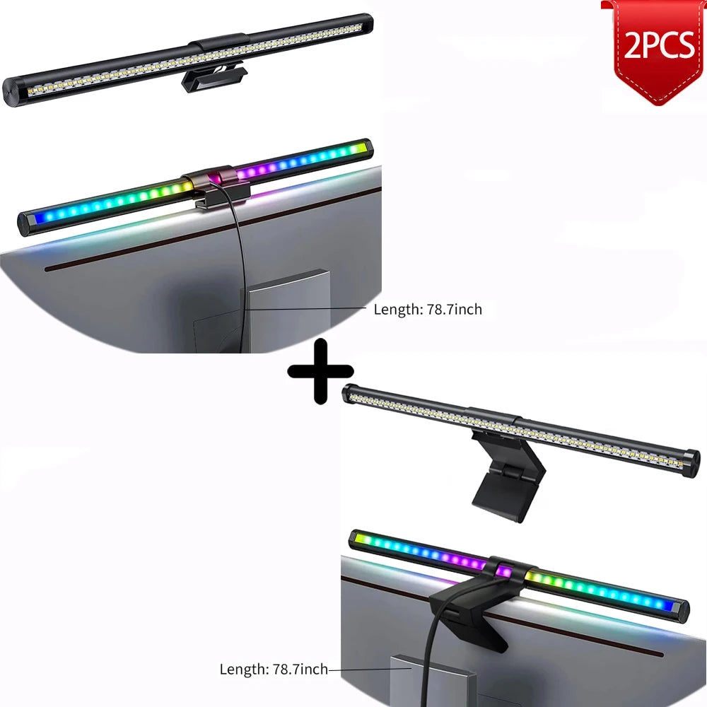 GB LED Monitor Light Bar: Dimmable Atmosphere Lamp for Work & Gaming