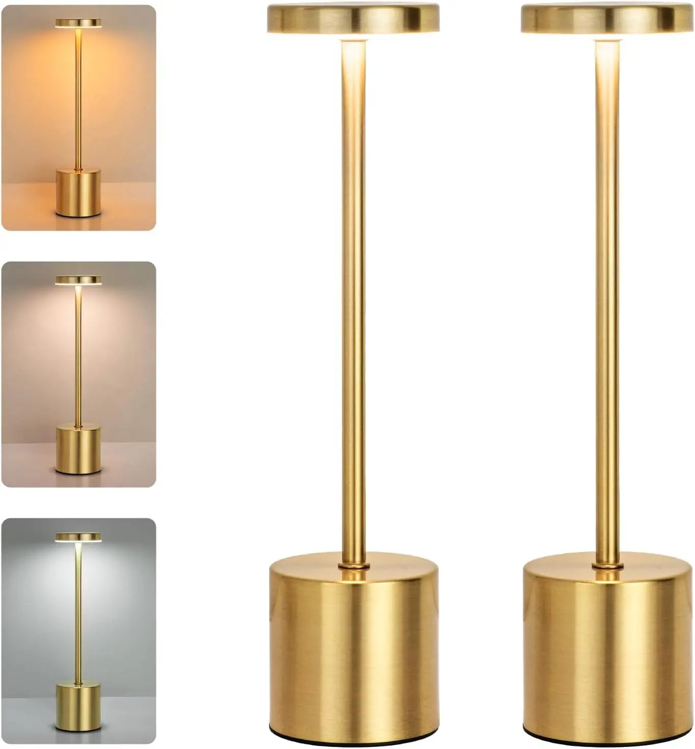 USB Rechargeable Classic Table Lamp: Touch Control & 3 Colors
