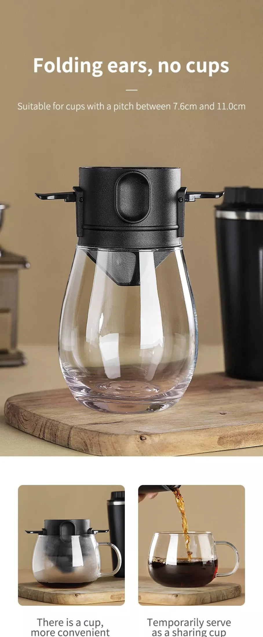 304 Stainless Steel Portable Coffee & Tea Dripper Set