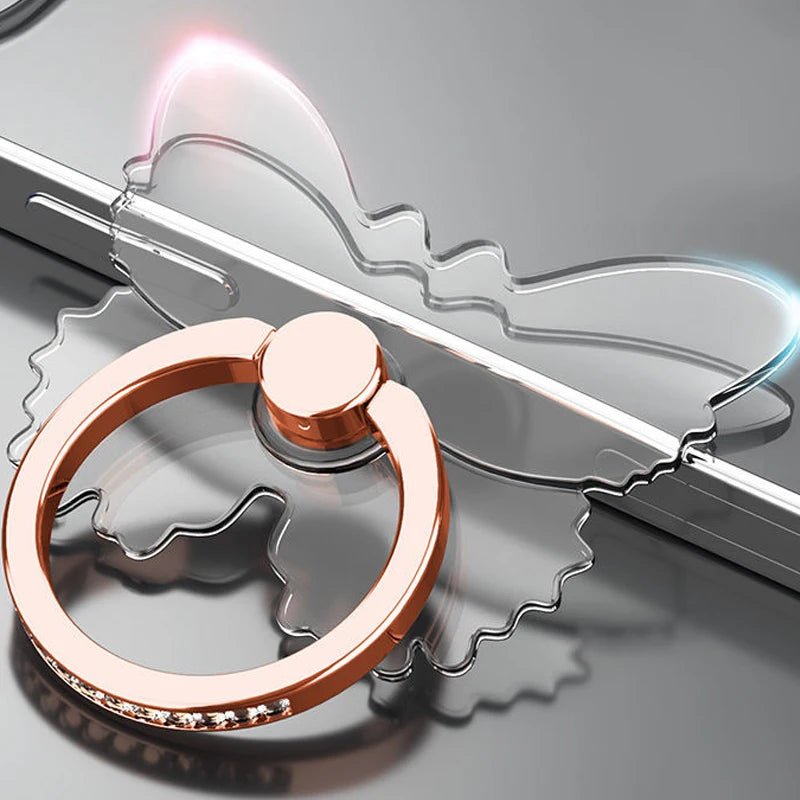 Transparent Cell Phone Ring Holder Stand 360°Degree Rotation Clear Finger Grip Kickstand Compatible iPhone Xiaomi for Phone Case