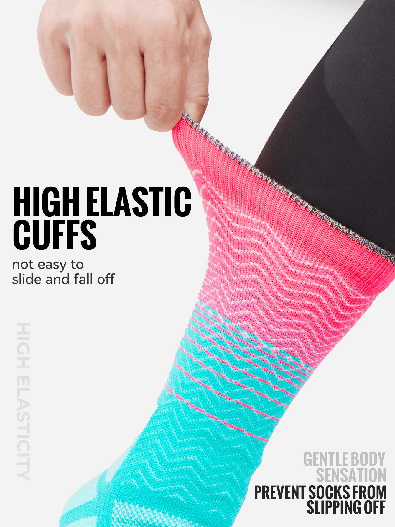 WRELS Socks Athletic Cushion Moisture Wicking Sports Socks Thickening Towel Bottom Sweat Absorbing Shock-absorbing Running Socks