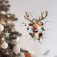 3D Reindeer Break-Through Wall Decal, Vinyl Christmas Wall Stickers, Removable Holiday Decor for Home and Living Spaces