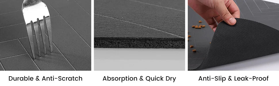Absorbent Waterproof Pet Feeding Mat for Food & Water Bowl