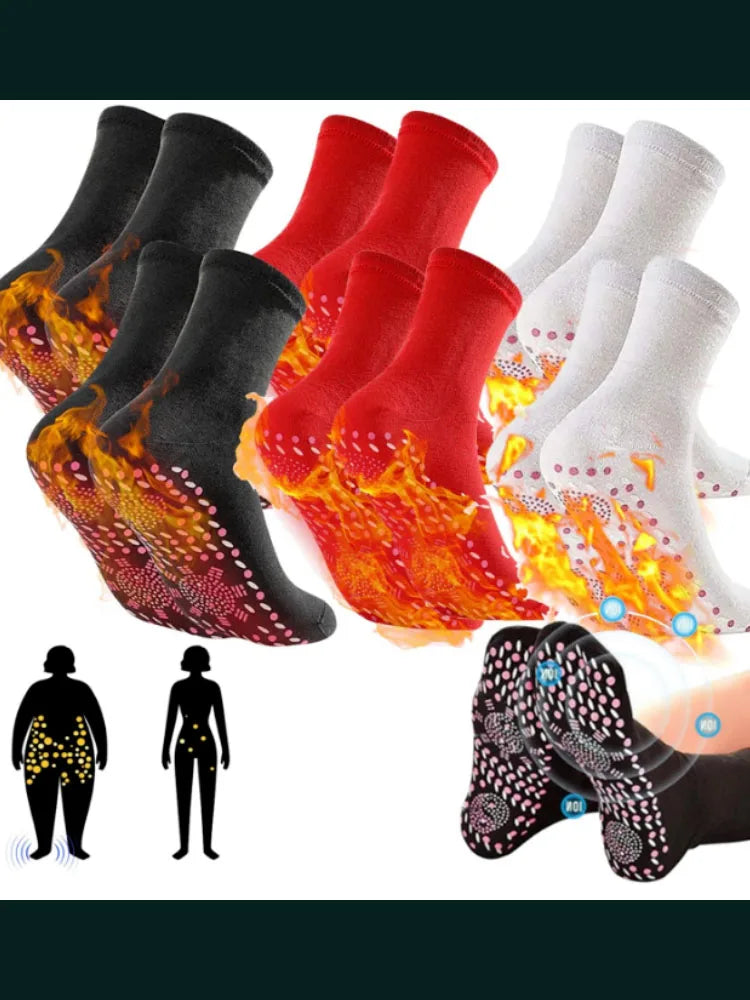 1/6Pairs Tourmaline Slimming Health Sock Winter Elastic Thermal Self-Heating Sock Health Care Socks Short Sock Magnetic Therapy