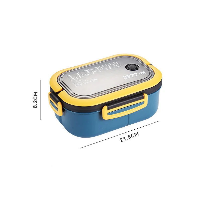 1200ML 2-Layer Bento Lunch Box (Leakproof) – Spoon & Fork Included