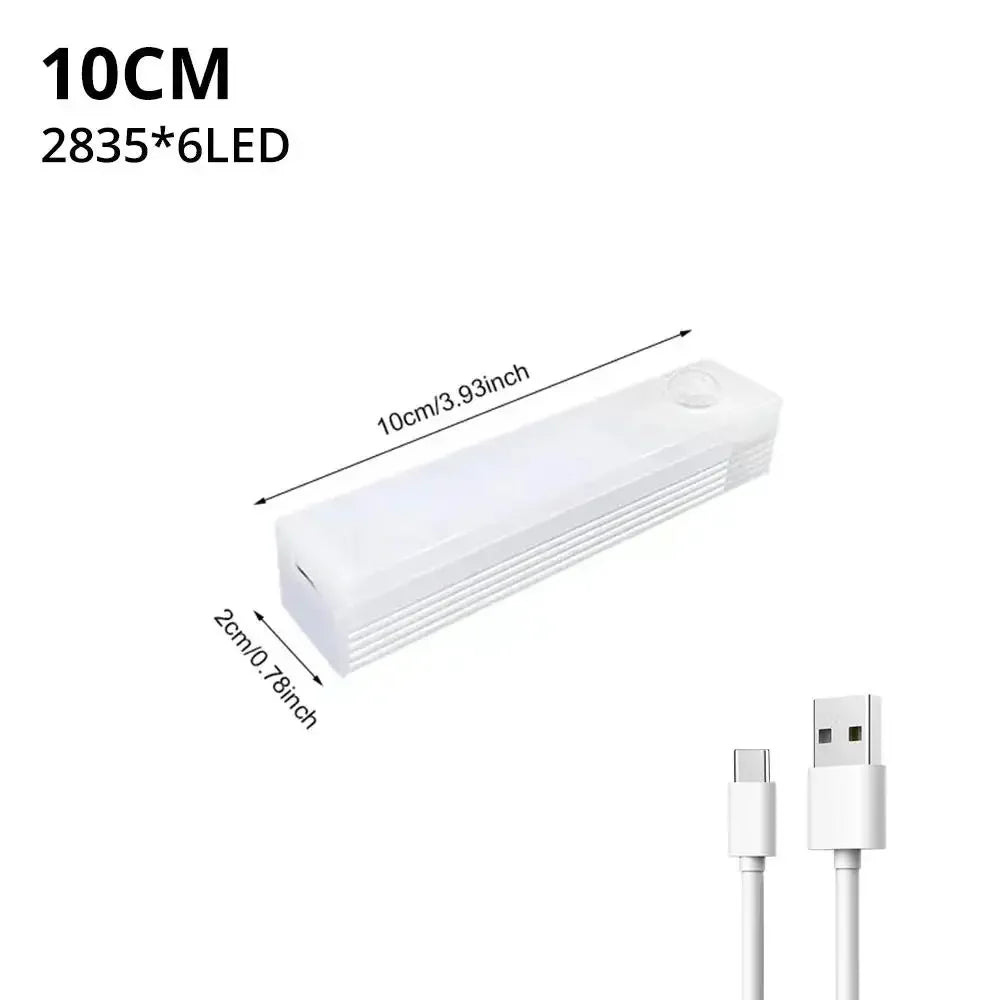 Cabinet Light USB Rechargeable Motion Sensor LED Bar Light Induction Night Light Portable Kitchen Bedside Wardrobe Closet Aisle