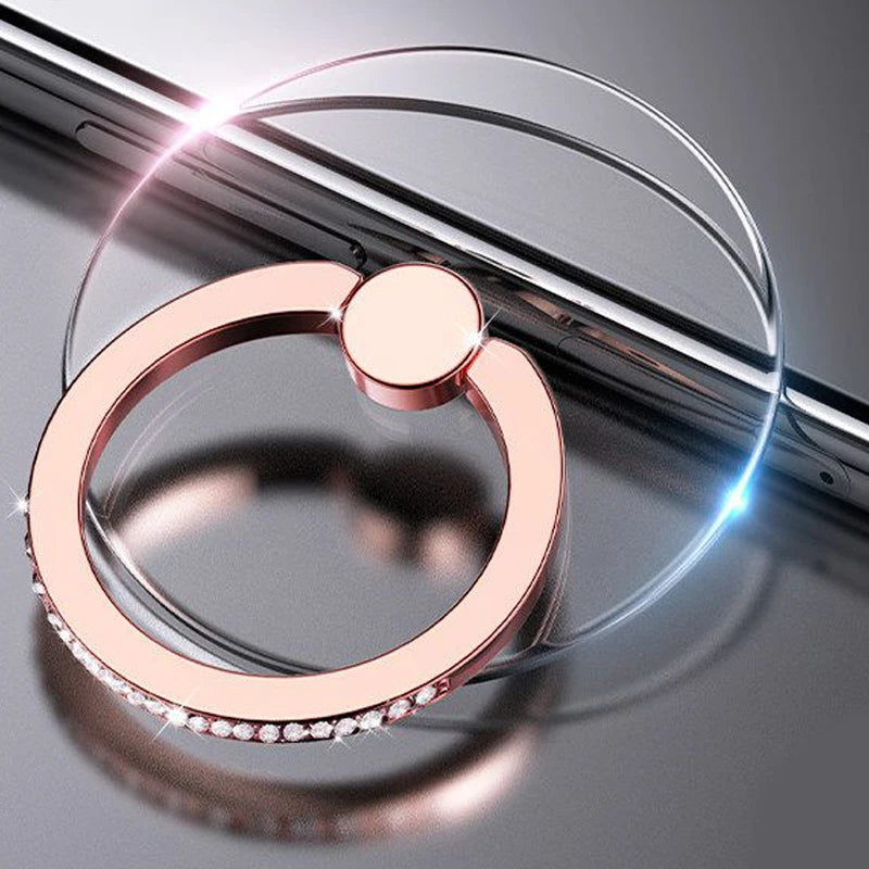Transparent Cell Phone Ring Holder Stand 360°Degree Rotation Clear Finger Grip Kickstand Compatible iPhone Xiaomi for Phone Case