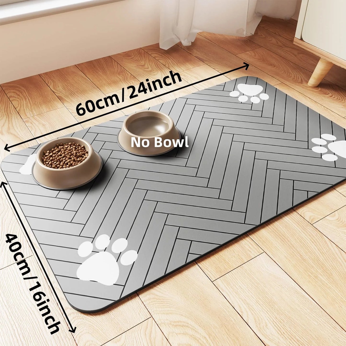 Absorbent Waterproof Pet Feeding Mat for Food & Water Bowl