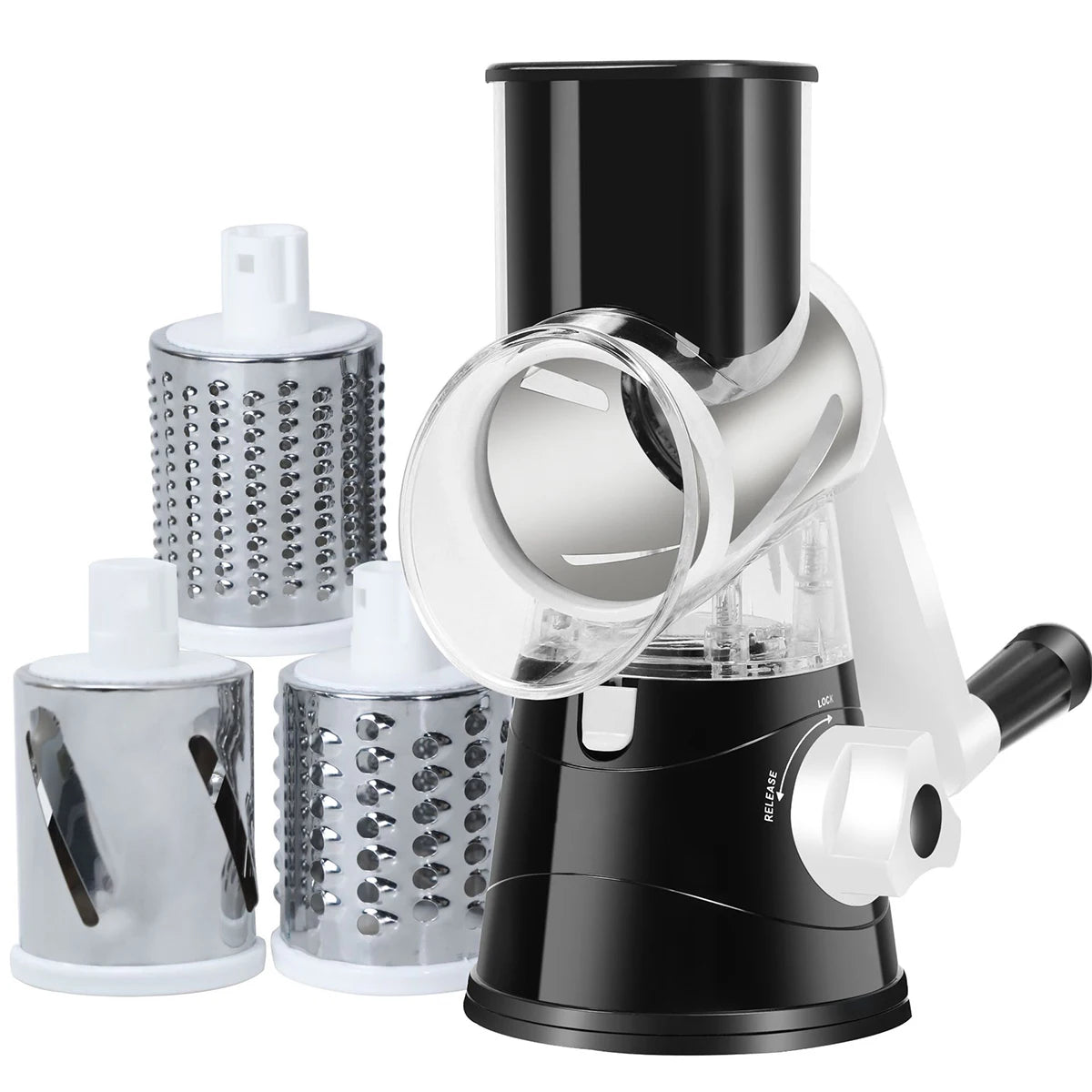 3-in-1 Manual Vegetable Slicer & Shredder – Perfect for Grating Cheese, Nuts & More!
