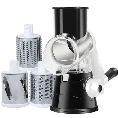 3-in-1 Manual Vegetable Slicer & Shredder – Perfect for Grating Cheese, Nuts & More!