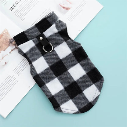 Dog Clothing Pet Clothing Polar Fleece Vest Grid Thickened Cat Traction Pet Supplies Cat Clothing Dog Clothing