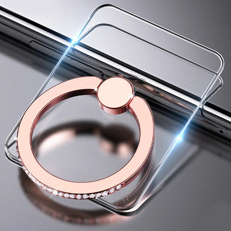 Transparent Cell Phone Ring Holder Stand 360°Degree Rotation Clear Finger Grip Kickstand Compatible iPhone Xiaomi for Phone Case