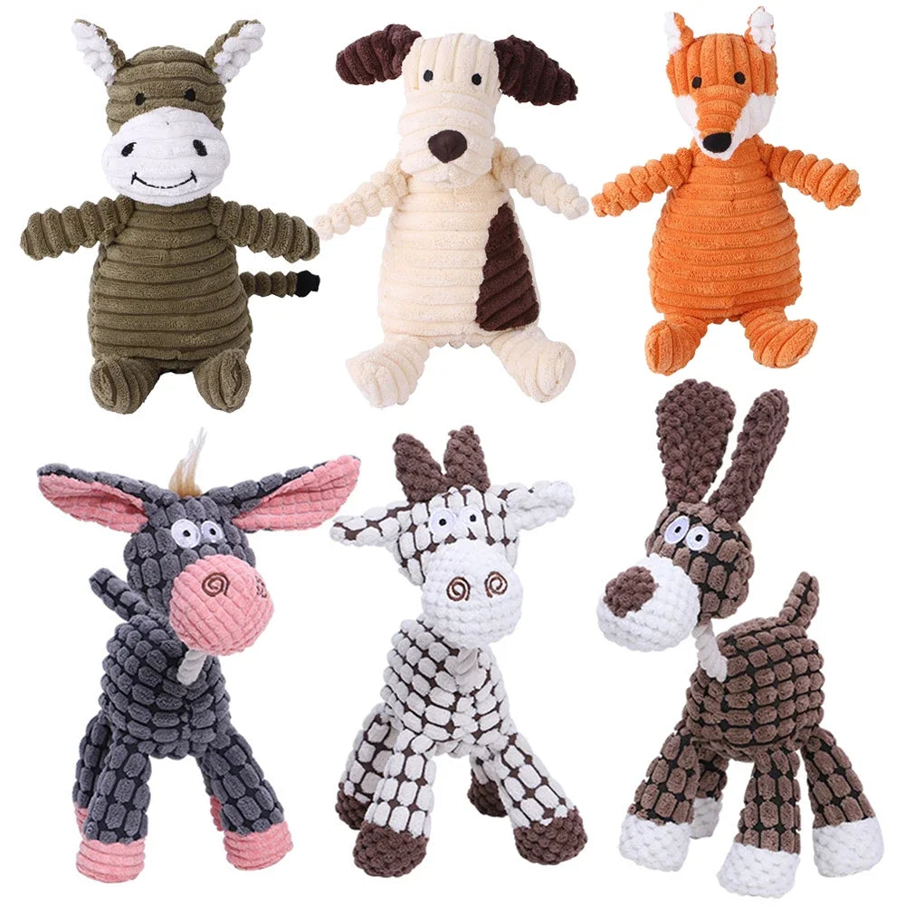 Bite-Resistant Plush Animal Squeaky Toy – Perfect for Small & Large Dogs!