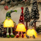Christmas Faceless Doll Gnome Ornaments LED Light Plush Knitting Crafts Tree Pendant Christmas Decorations for Home Kids Gift