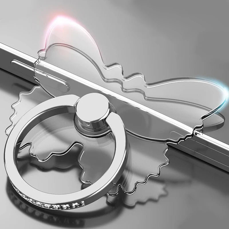 Transparent Cell Phone Ring Holder Stand 360°Degree Rotation Clear Finger Grip Kickstand Compatible iPhone Xiaomi for Phone Case