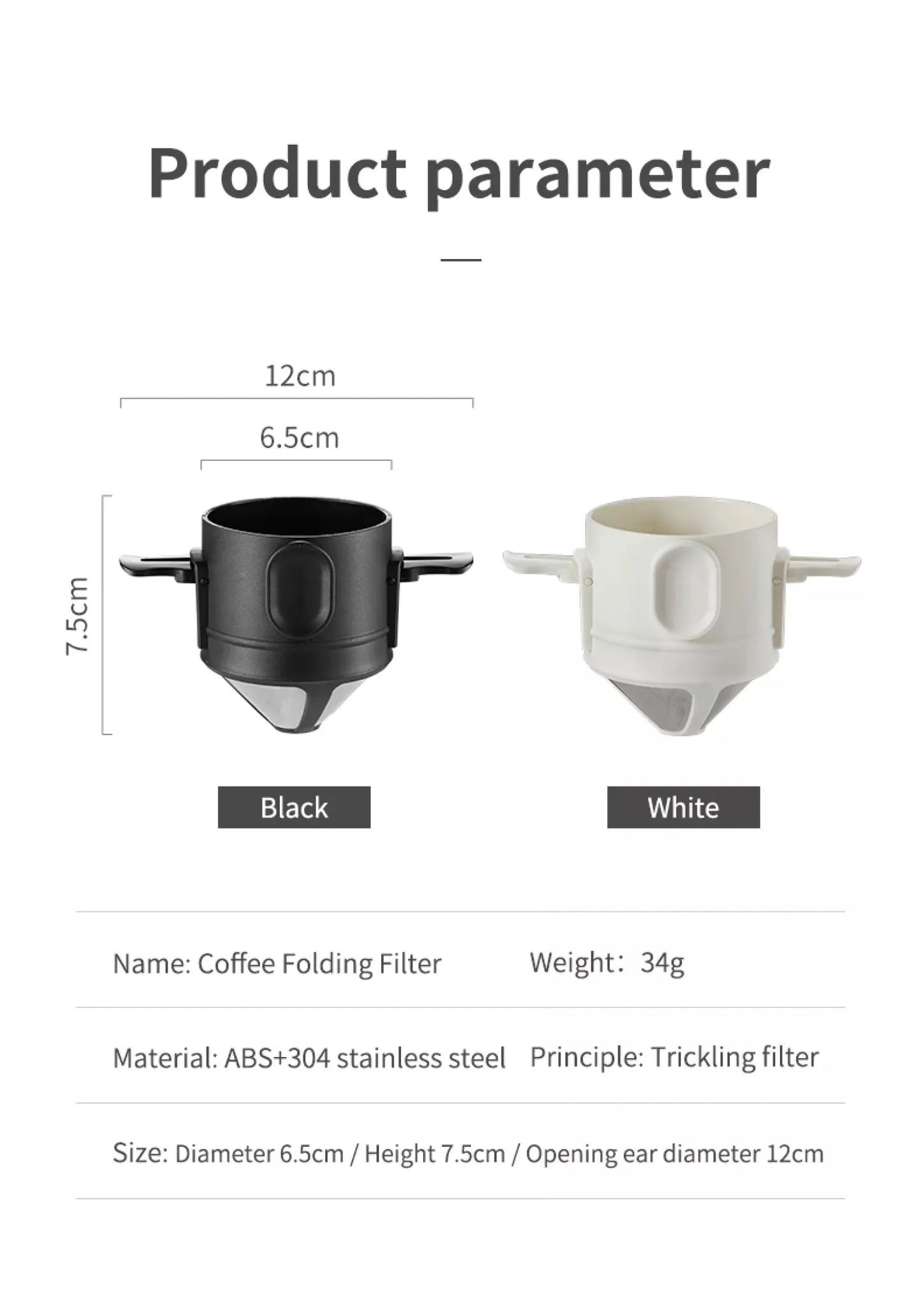 304 Stainless Steel Portable Coffee & Tea Dripper Set