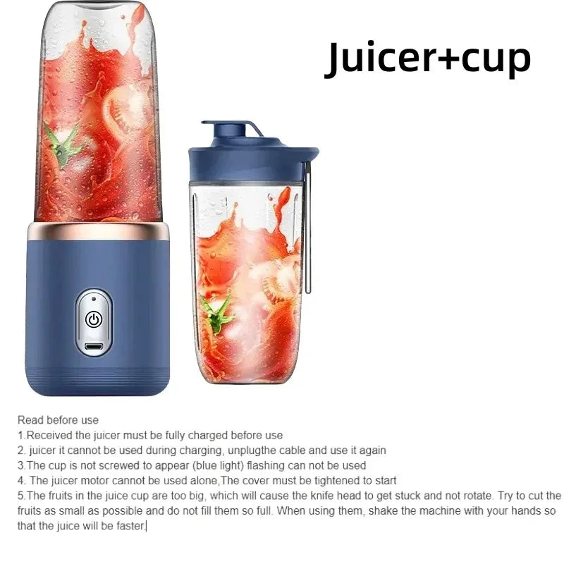 400ml Portable USB Blender – Electric Travel Juicer for Smoothies & Milkshake