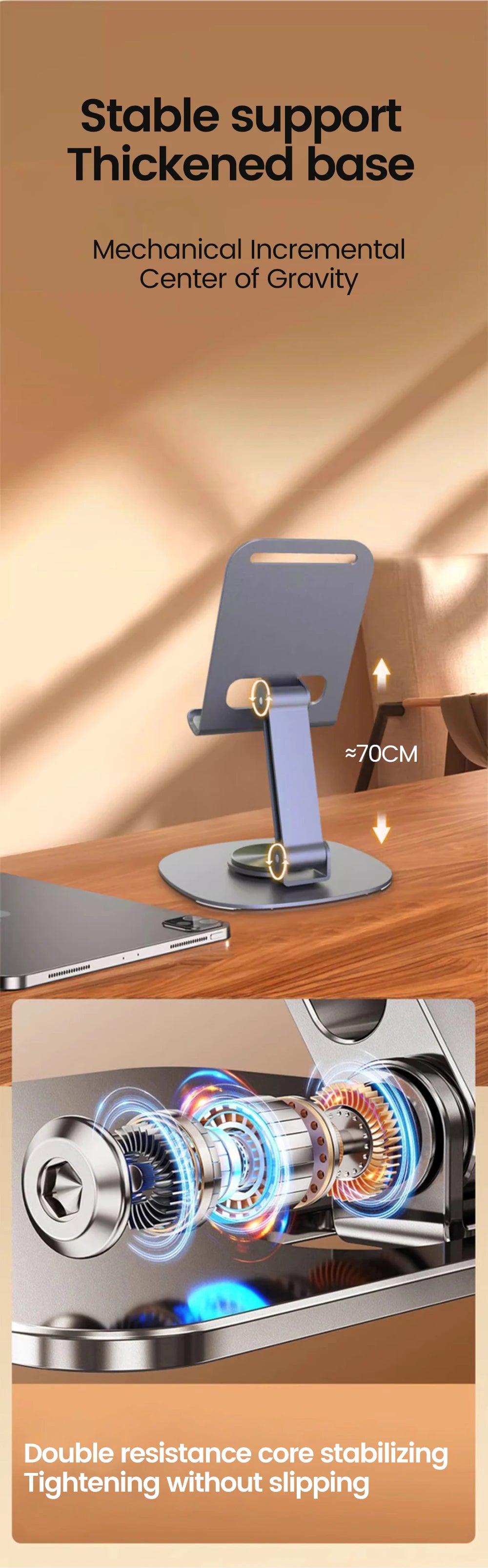 Rotating Phone Tablet Stand – Desktop Mount for iPhone & iPad