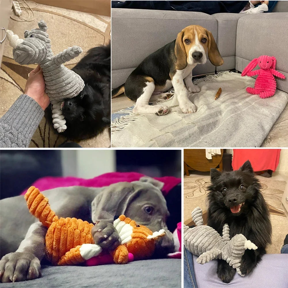 Bite-Resistant Plush Animal Squeaky Toy – Perfect for Small & Large Dogs!