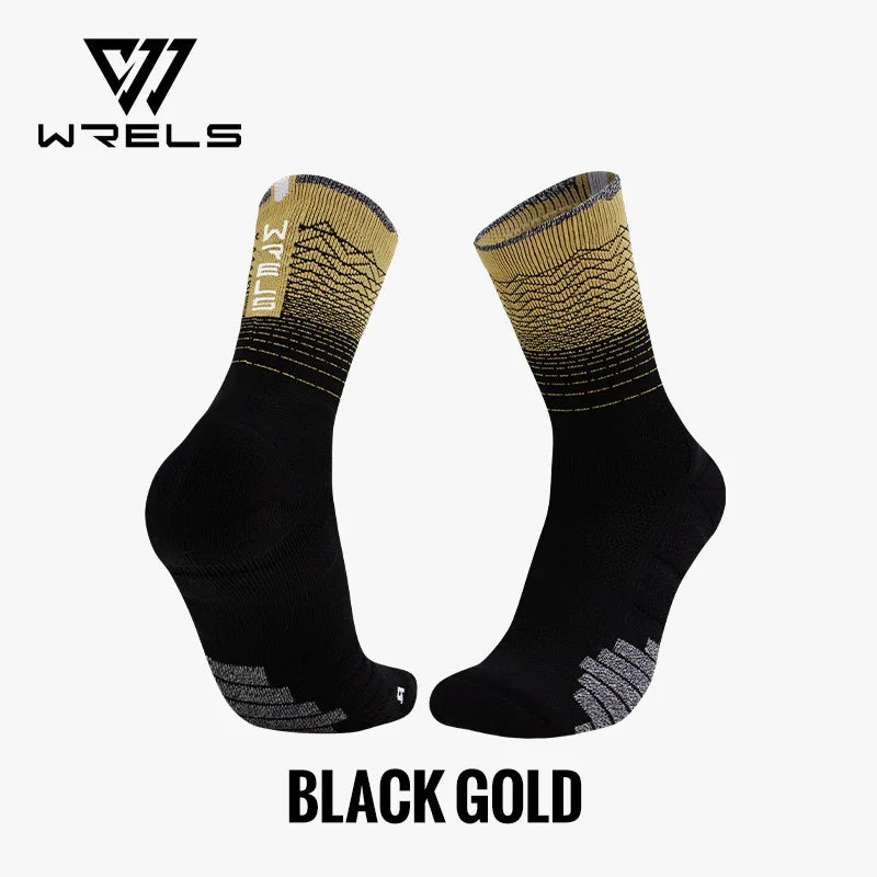 WRELS Socks Athletic Cushion Moisture Wicking Sports Socks Thickening Towel Bottom Sweat Absorbing Shock-absorbing Running Socks
