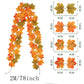 2M Artificial Fall Maple Leaf Garland Fake Plants Autumn Decor Leaves Vine for Thanksgiving Halloween Festivals Wedding Decora