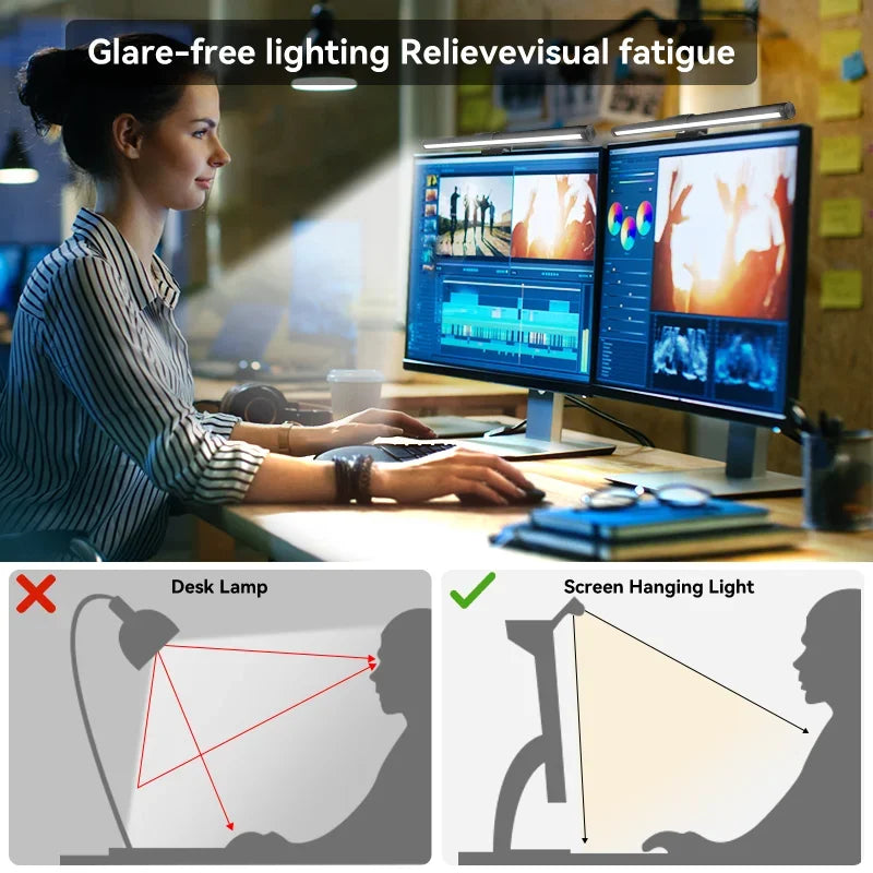 GB LED Monitor Light Bar: Dimmable Atmosphere Lamp for Work & Gaming