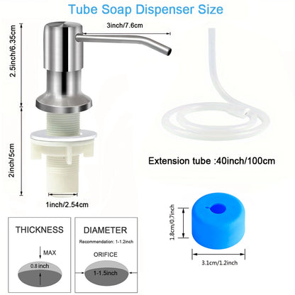 Stainless steel kitchen sink liquid soap dispenser (350ML / 500ML) — pump mount, hand-press design. 🧼