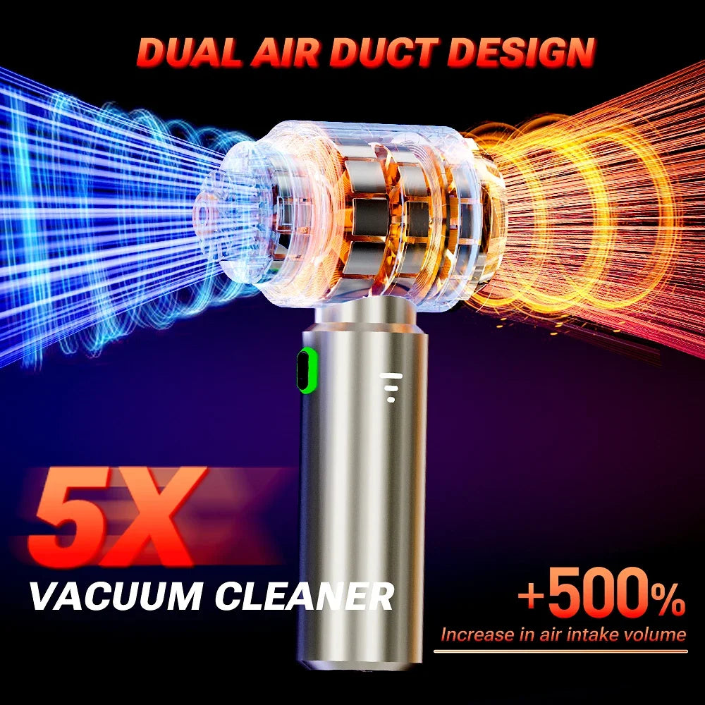 Cordless car vacuum - strong suction, portable, handheld. Perfect for quick clean-ups in your car! 🚗