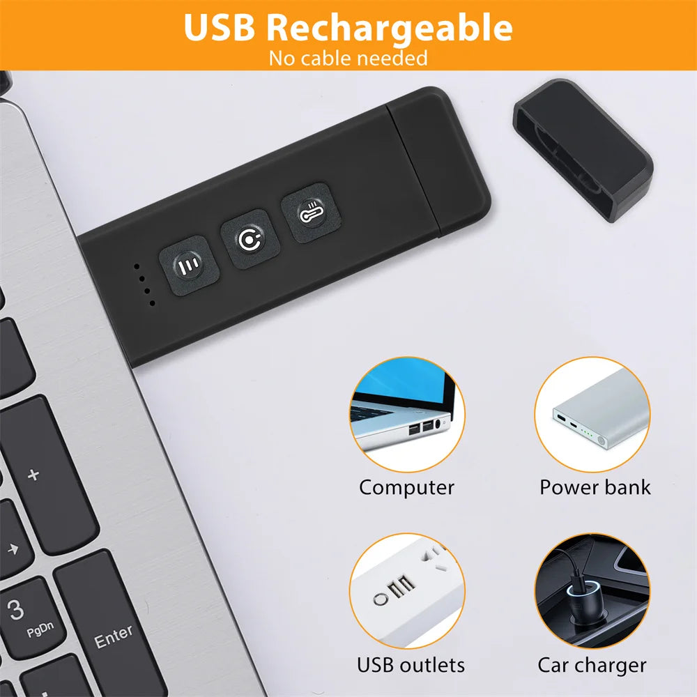 USB Rechargeable Clip-On Bookmark Book Light with Timer