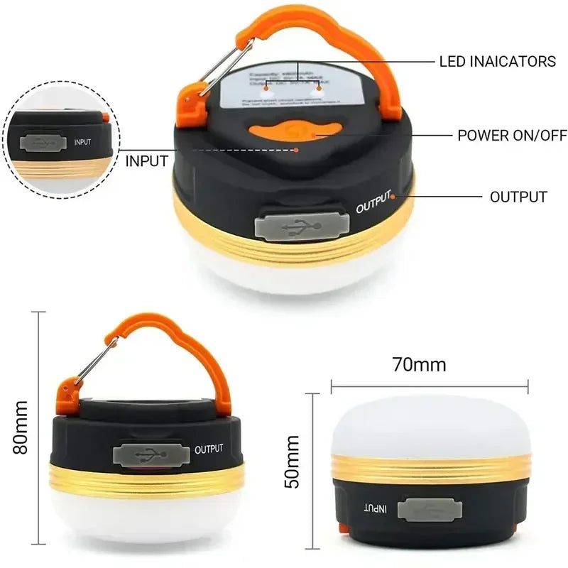 10W 1800MAH COB+LED Camping Lantern USB Rechargeable High Power Portable Tents Lamp Outdoor Hiking Night Fishing Hanging Lamp