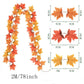 2M Artificial Fall Maple Leaf Garland Fake Plants Autumn Decor Leaves Vine for Thanksgiving Halloween Festivals Wedding Decora