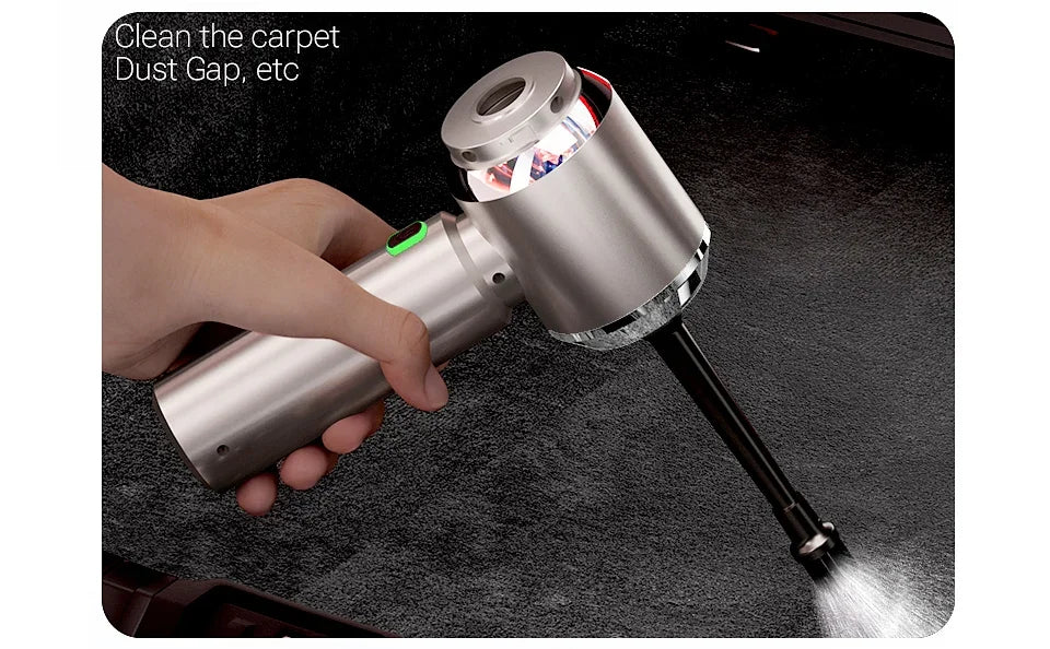 Cordless car vacuum - strong suction, portable, handheld. Perfect for quick clean-ups in your car! 🚗