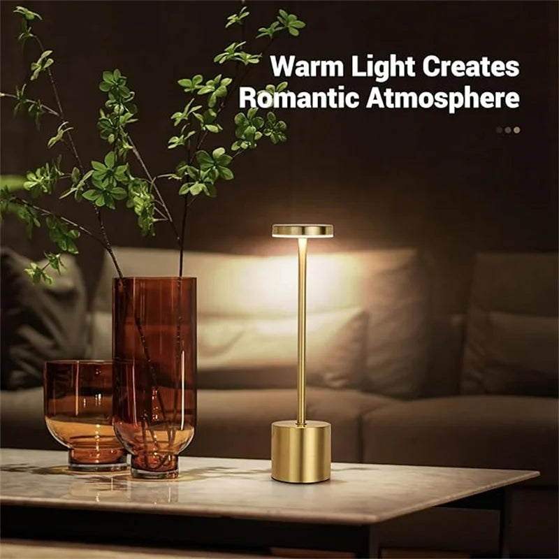 USB Rechargeable Classic Table Lamp: Touch Control & 3 Colors