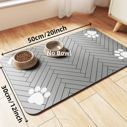 Absorbent Waterproof Pet Feeding Mat for Food & Water Bowl