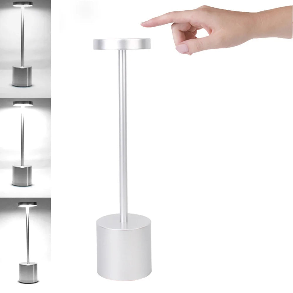 USB Rechargeable Classic Table Lamp: Touch Control & 3 Colors