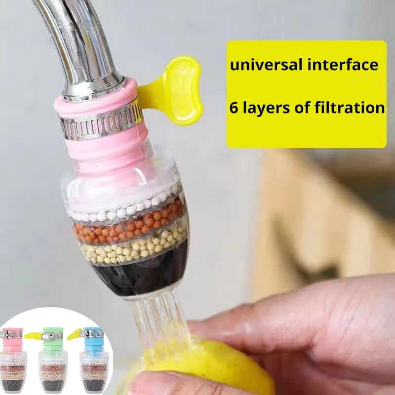 6-Layer Kitchen Tap Water Filter - Coconut Charcoal Purifier for Clean Drinking Water!