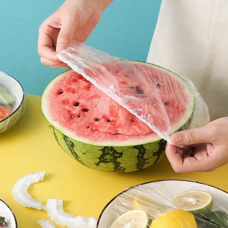 Disposable Food Cover Saran Wrap Bowel Cover Food Grade Fresh-keeping Plastic Bag Kitchen Storage Accessories