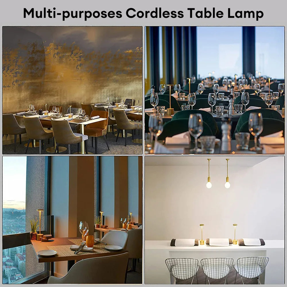 USB Rechargeable Classic Table Lamp: Touch Control & 3 Colors