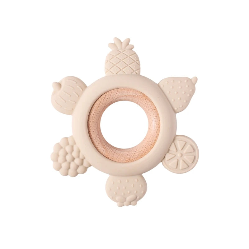 Food-Grade Silicone Teether Ring - Safe Sensory Toy for Babies 0-12 Months!