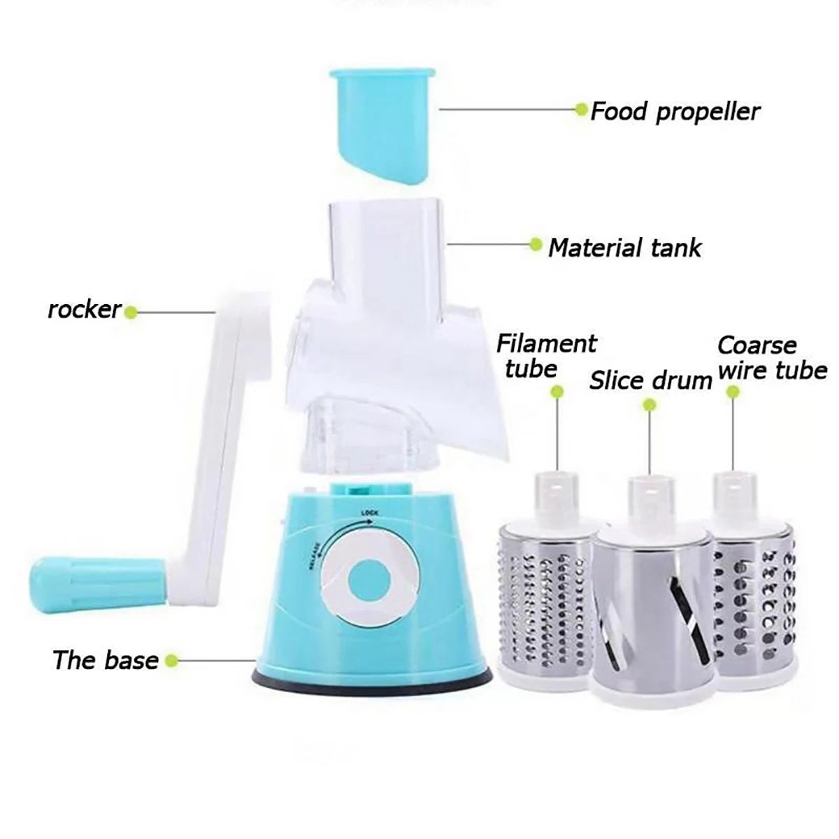 3-in-1 Manual Vegetable Slicer & Shredder – Perfect for Grating Cheese, Nuts & More!