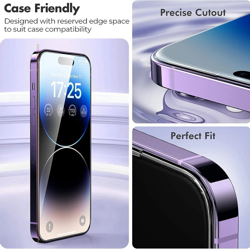 Tempered Glass for iPhone 14 Pro 15 16 17 13 12 11 pro max screen protector for iphone 15 pro mica for iphone 13 14 pro glass